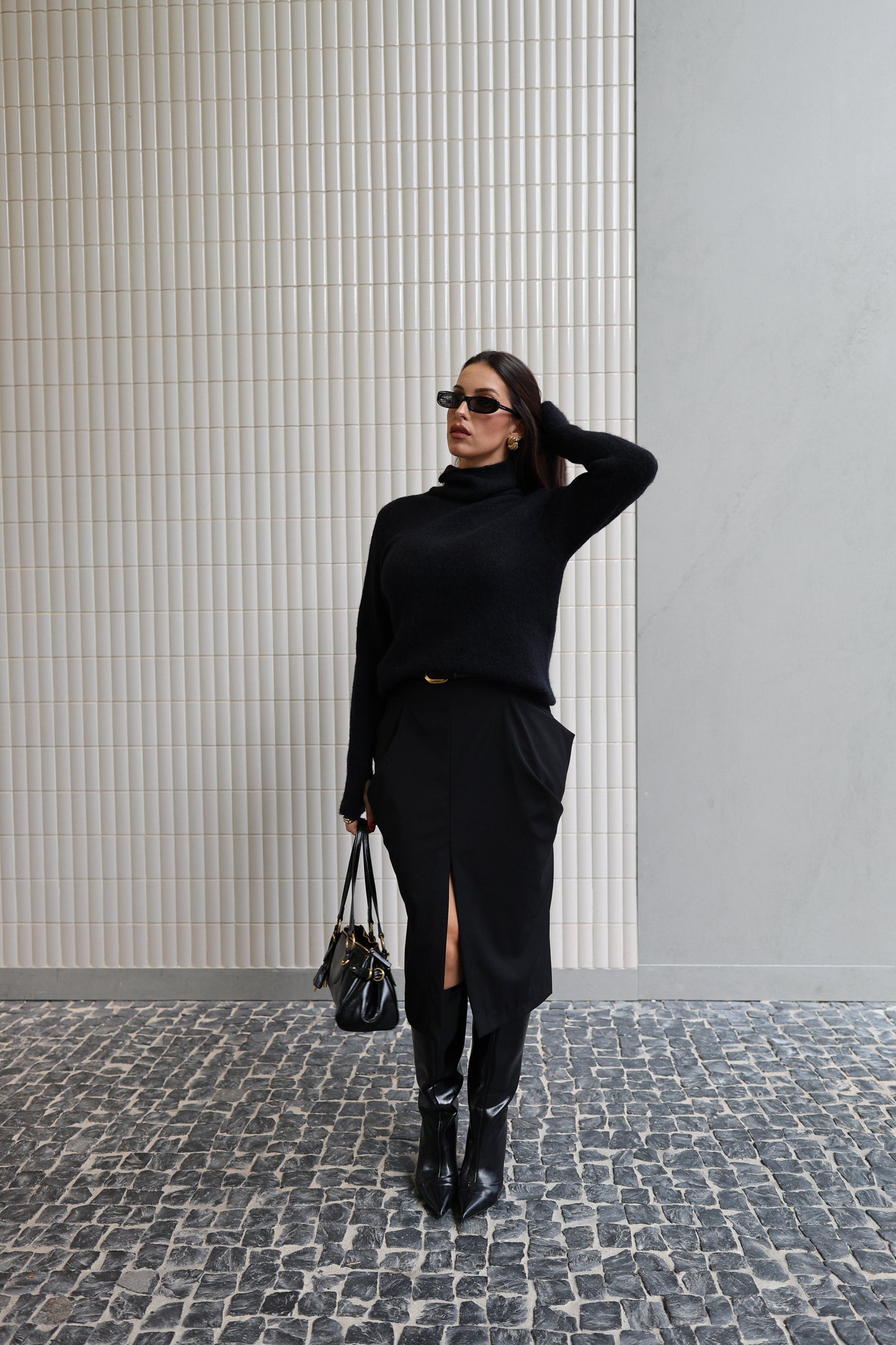 Lumina Draped Midi Skirt