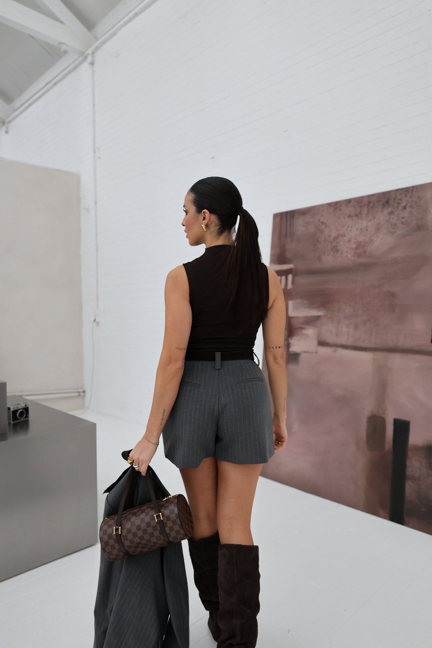 Lumina Pinstripe Tailored Shorts