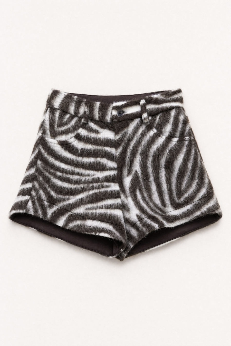 Lumina Zebra Faux Fur Shorts