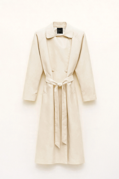 Lumina Eco-leather Trench Coat - nude