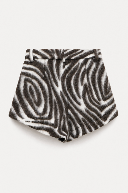 Lumina Zebra Faux Fur Shorts