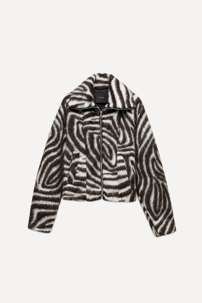 Lumina Zebra Faux Fur Jacket