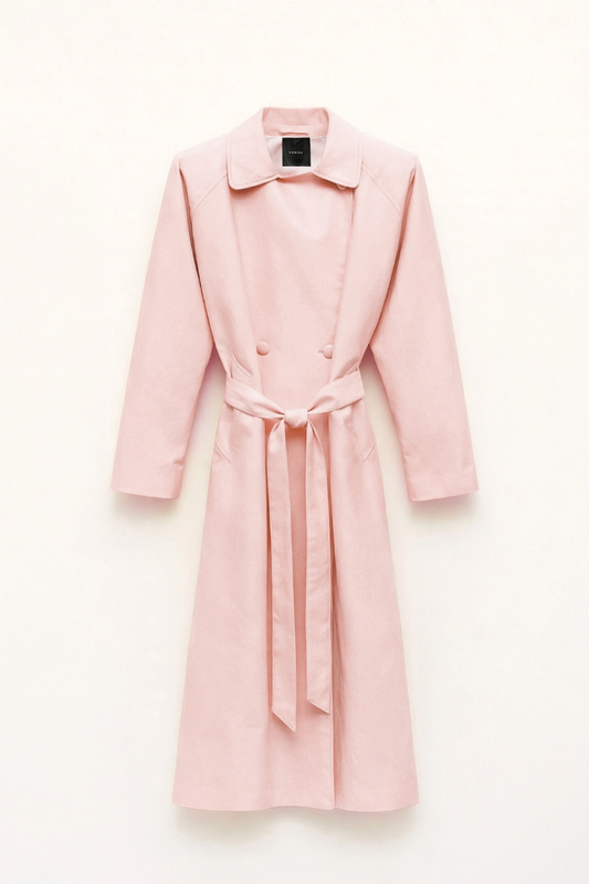 Lumina Eco-leather Trench Coat - pink