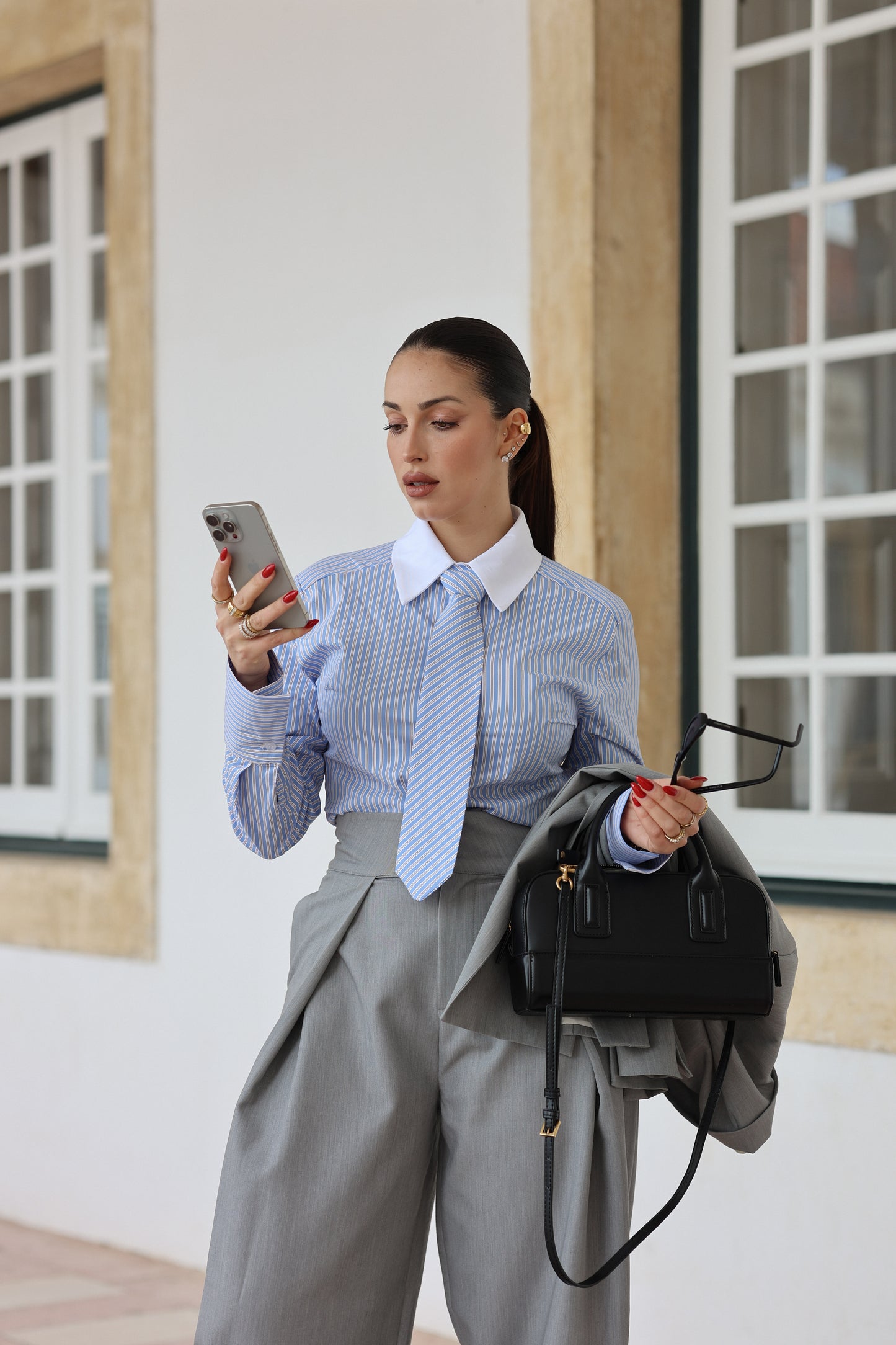 Lumina Striped Shirt with Tie