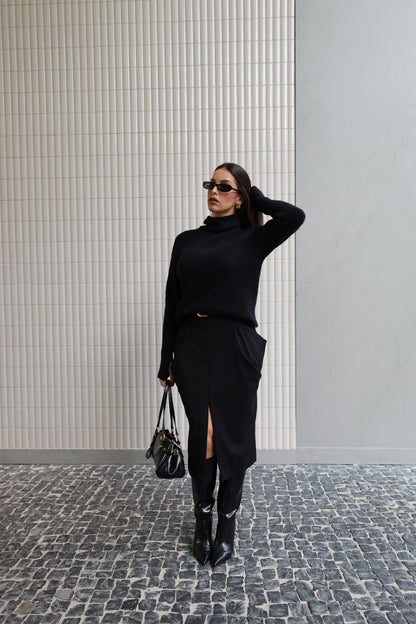 Lumina Draped Midi Skirt