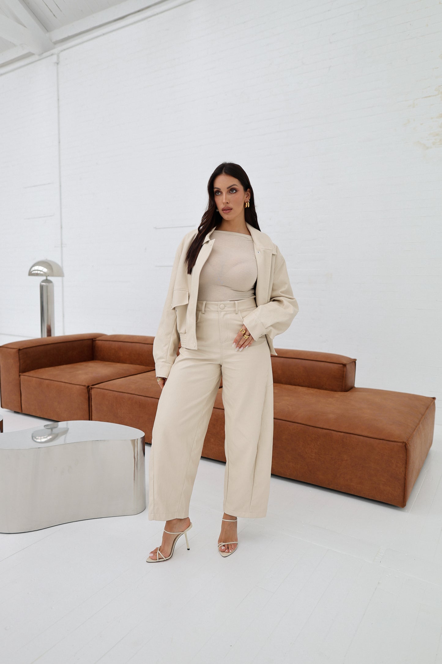 Lumina Structured Barrel-leg Trousers