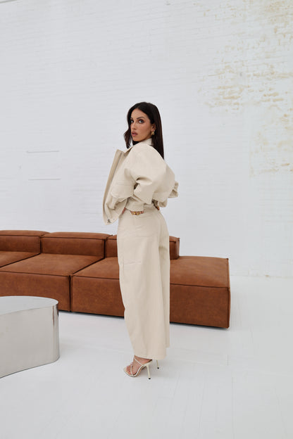 Lumina Structured Barrel-leg Trousers