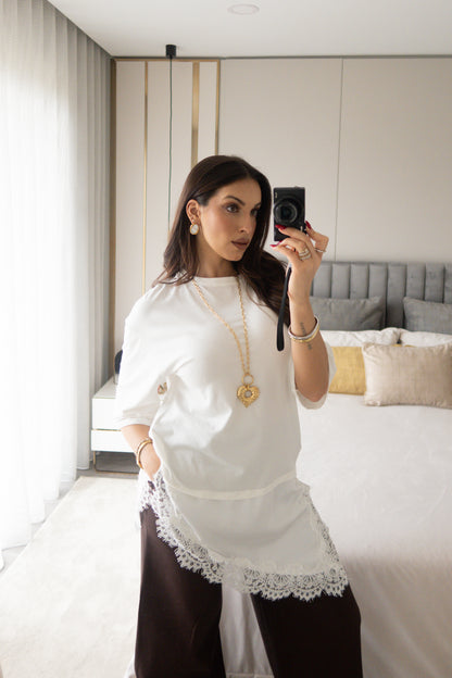 Ti Amo Oversized T-shirt w/ lace
