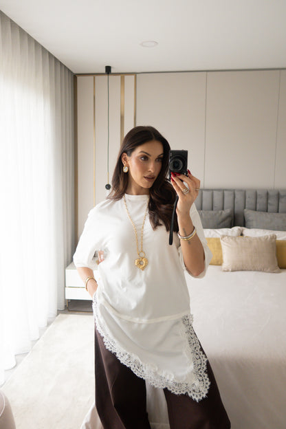 Ti Amo Oversized T-shirt w/ lace
