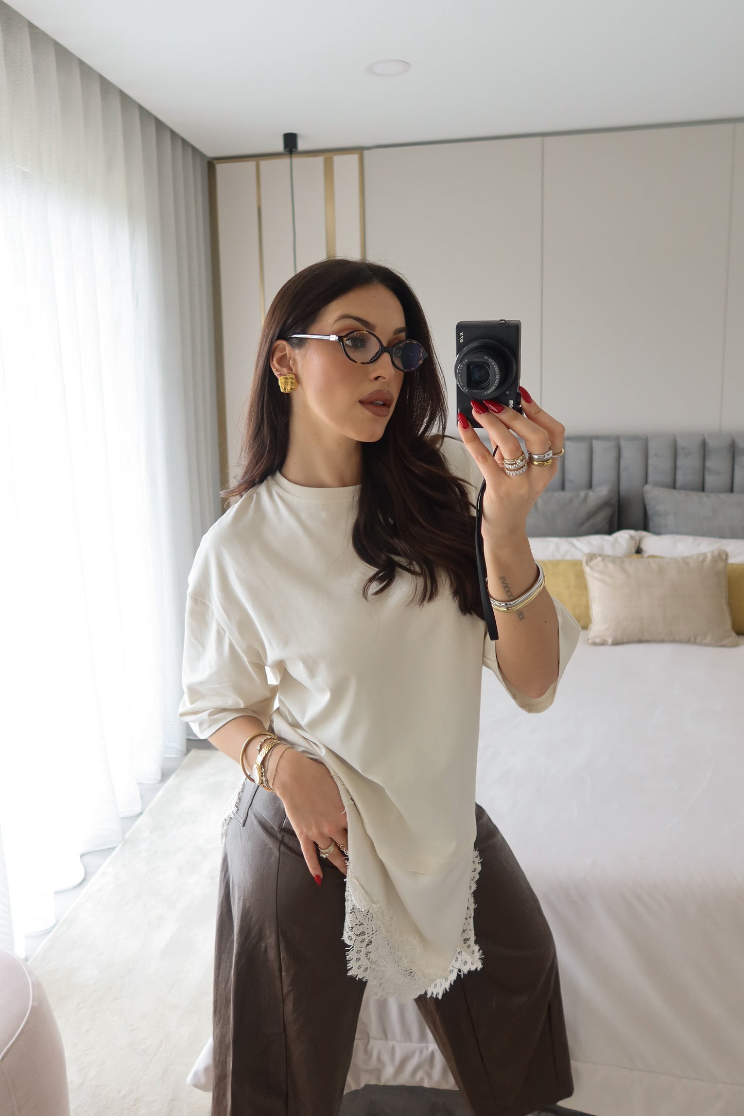 Ti Amo Oversized T-shirt w/ lace