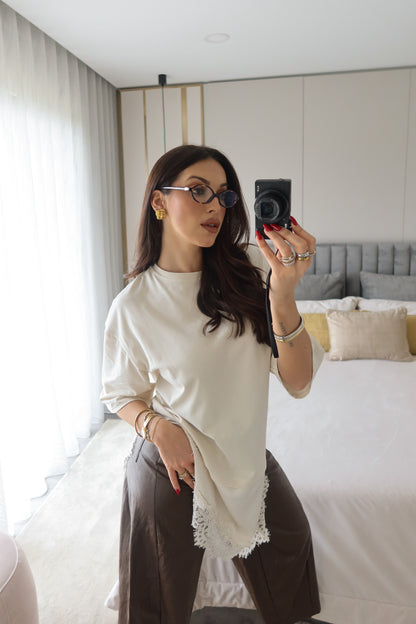 Ti Amo Oversized T-shirt w/ lace