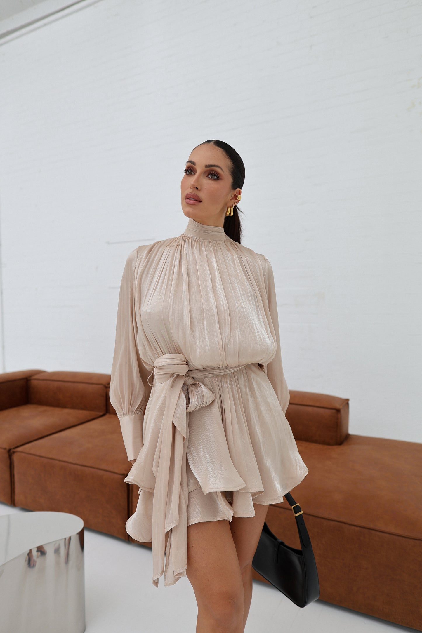 Lumina Fluid Tie-neck Dress