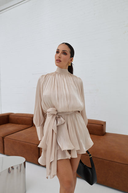 Lumina Fluid Tie-neck Dress