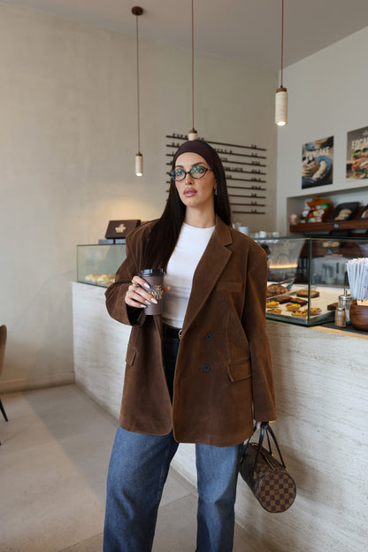 Lumina Oversized Suede-effect Blazer