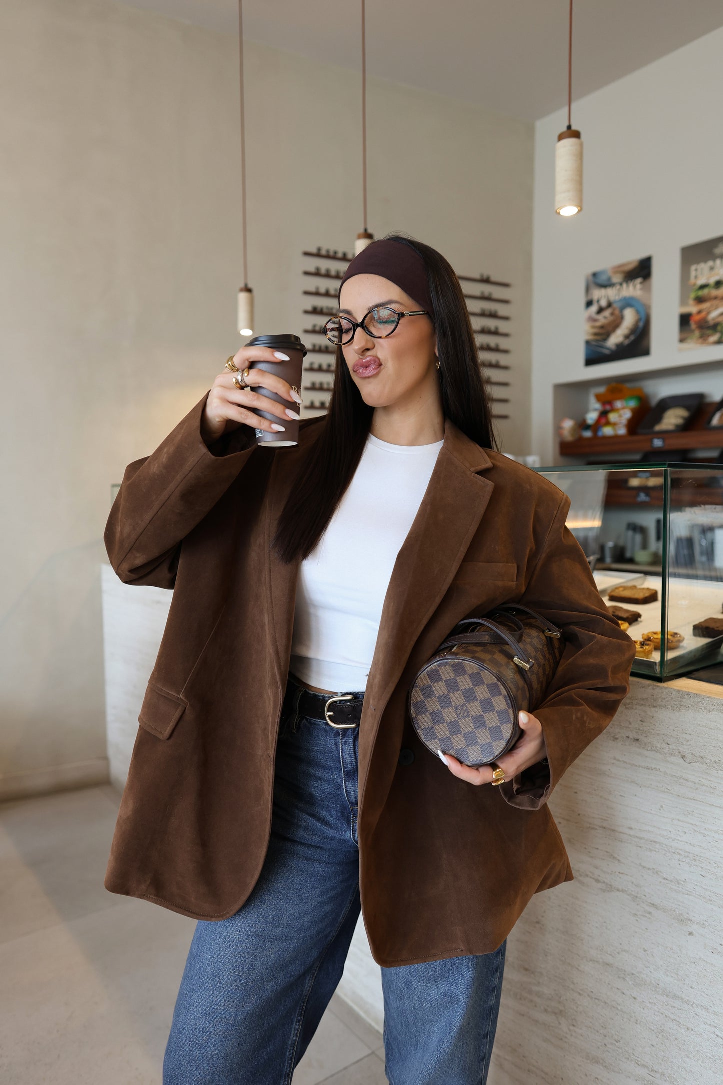 Lumina Oversized Suede-effect Blazer