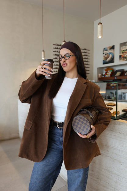 Lumina Oversized Suede-effect Blazer