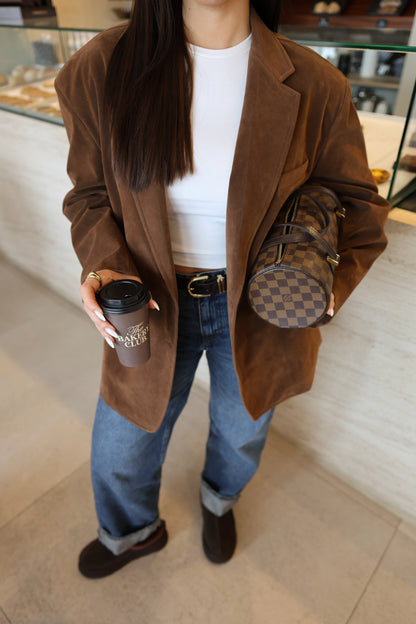 Lumina Oversized Suede-effect Blazer
