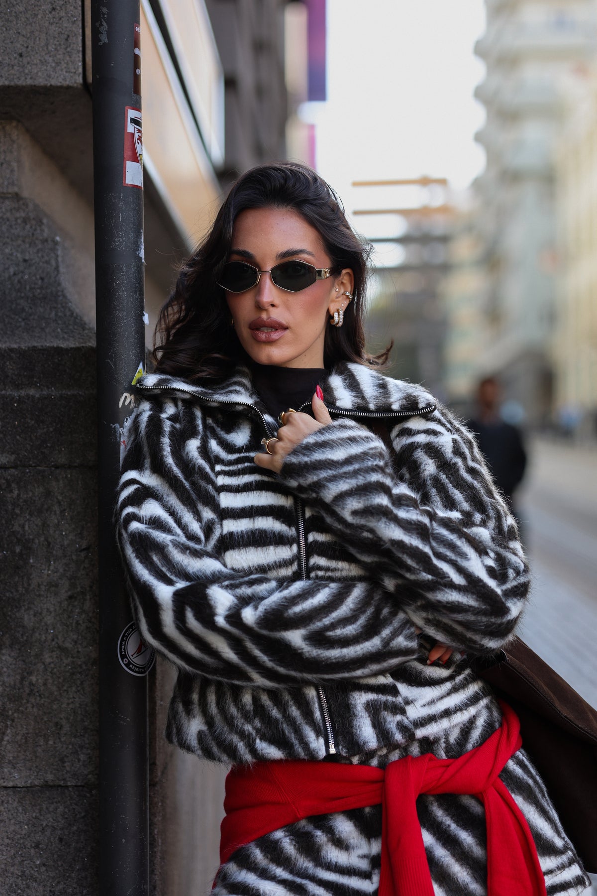 Lumina Zebra Faux Fur Jacket