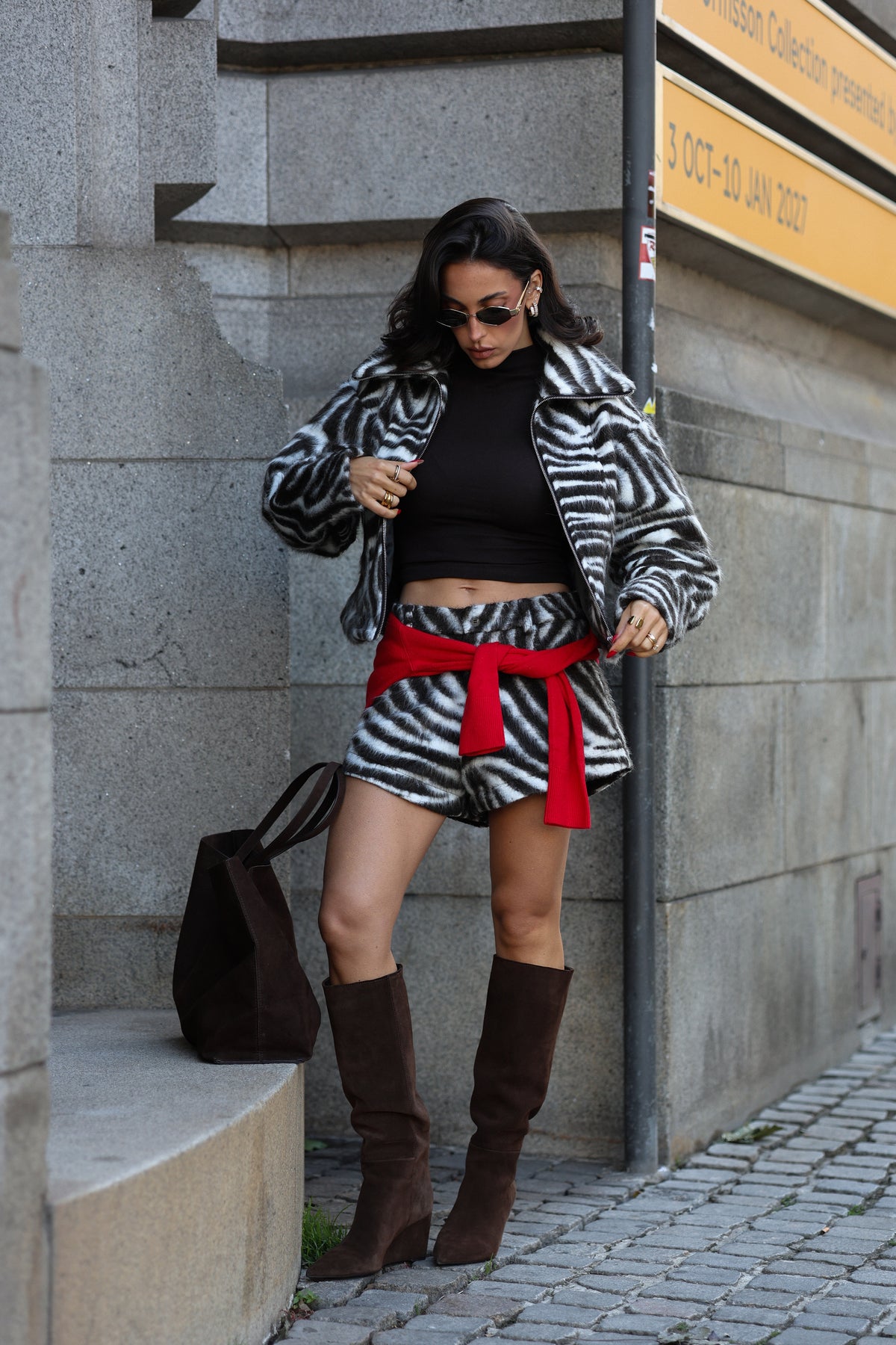 Lumina Zebra Faux Fur Jacket