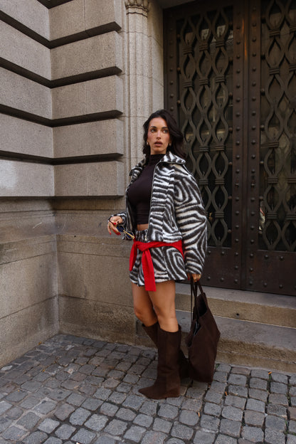 Lumina Zebra Faux Fur Jacket